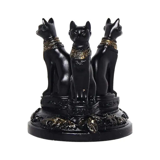 Egyptian Cat Statue - Crystal Sphere Ball Stand