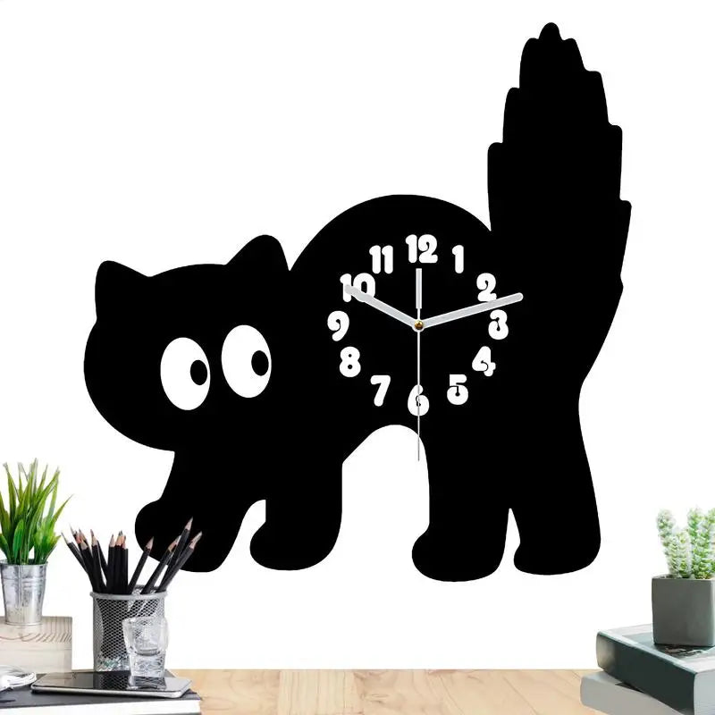 Wall Cat Clocks  - Cat Clock For Kitchen, Studio, Living Room, Nursery