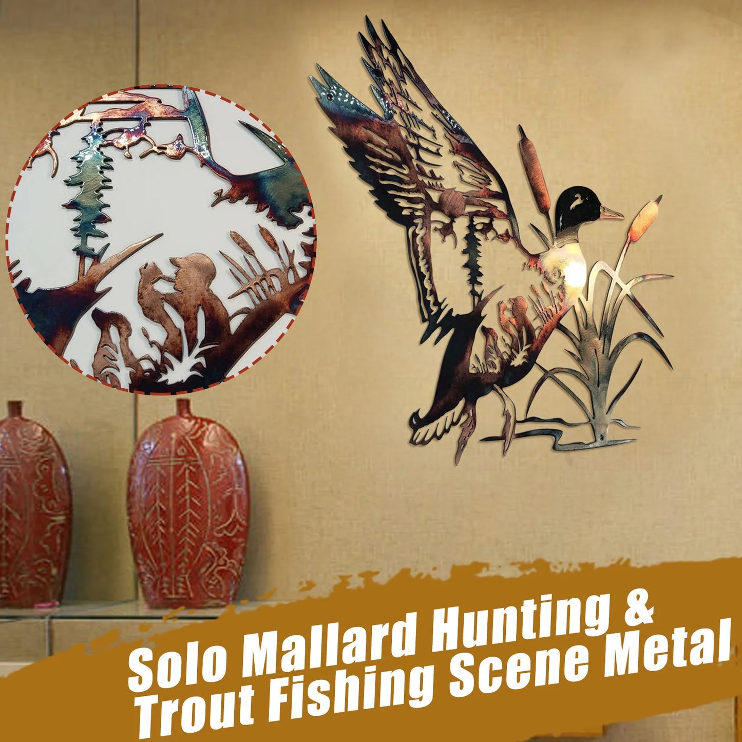 3D Metal Wall Art Decoration - Hollow Out Duck Silhouette