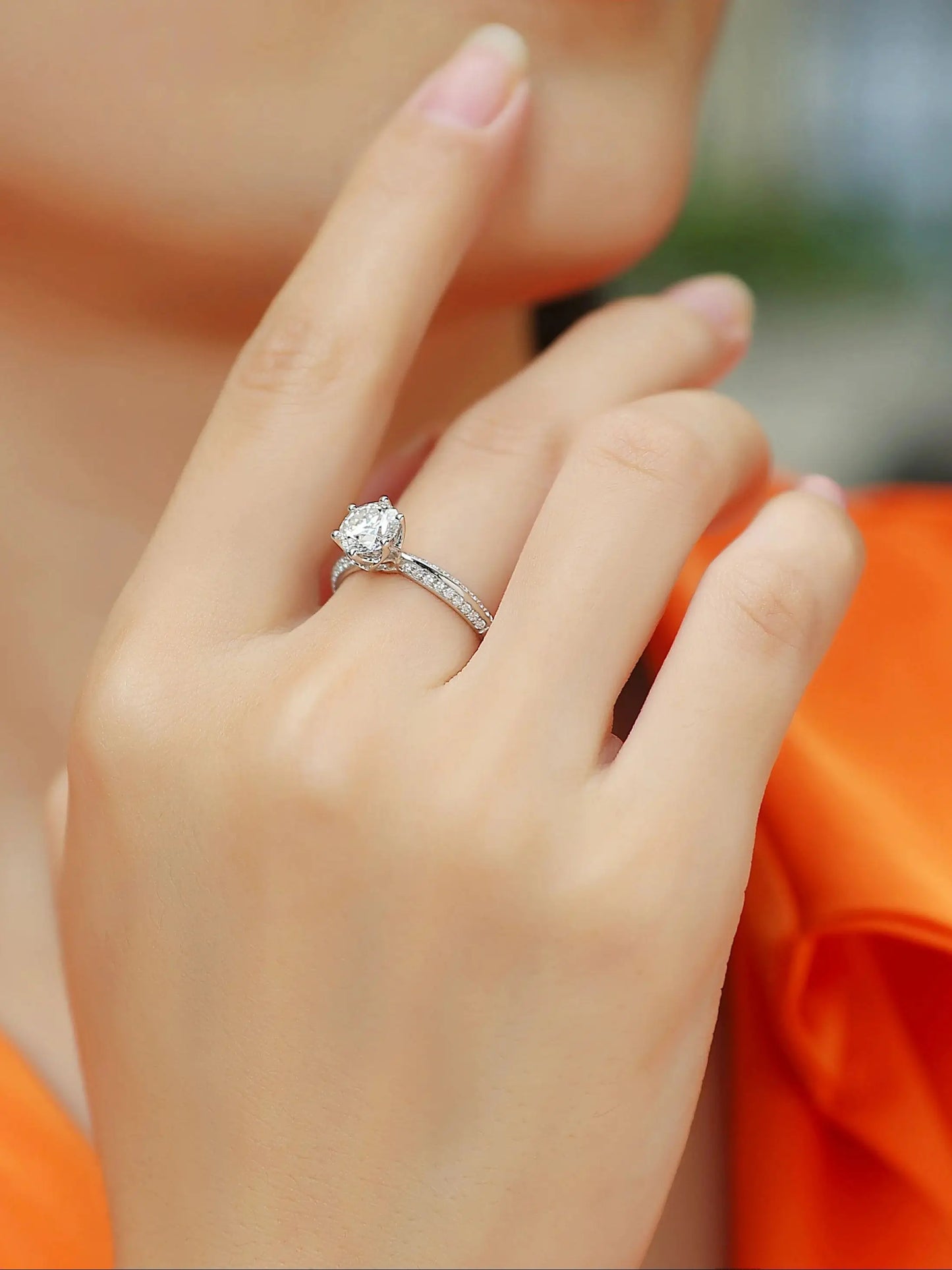 1ct 2ct 3ct Moissanite Ring - 925 Sterling Silver - 18K Gold Plated Elegant Gift Jewelry