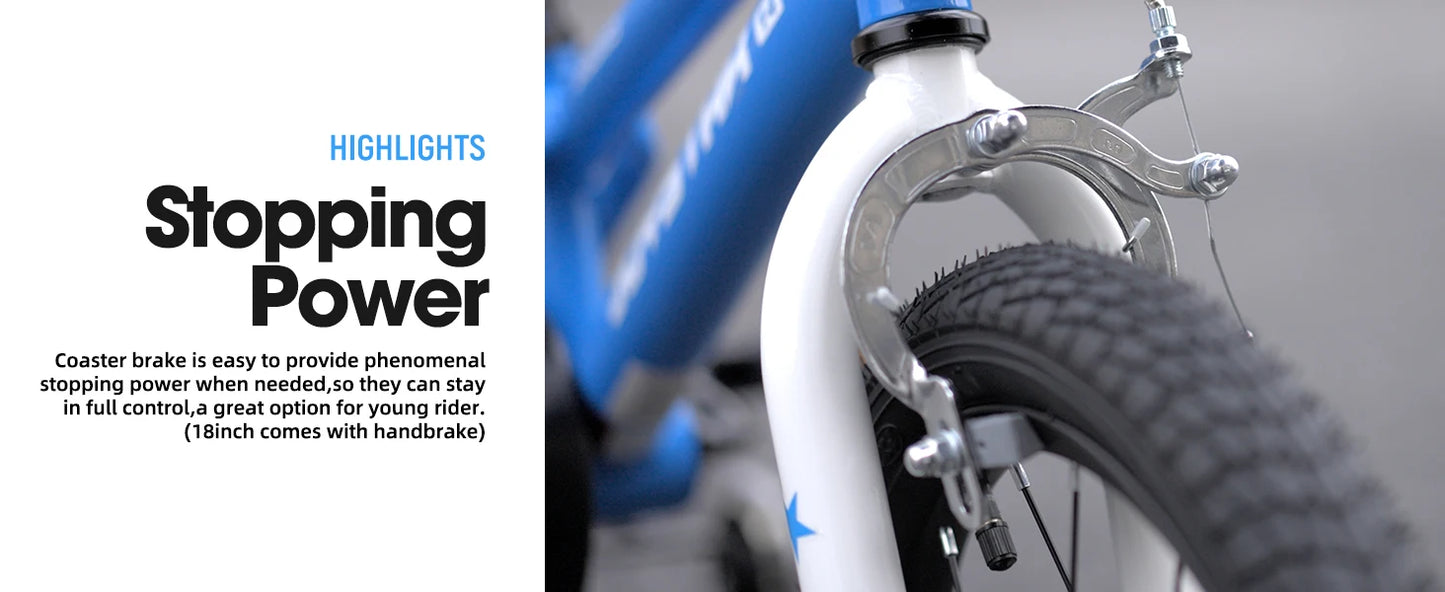 JOYSTAR 12 14 16 18 20 Inch Kids Bike with Light - Up Training Wheels,-  Bicycle for Boys Girls Age 3-12 Years