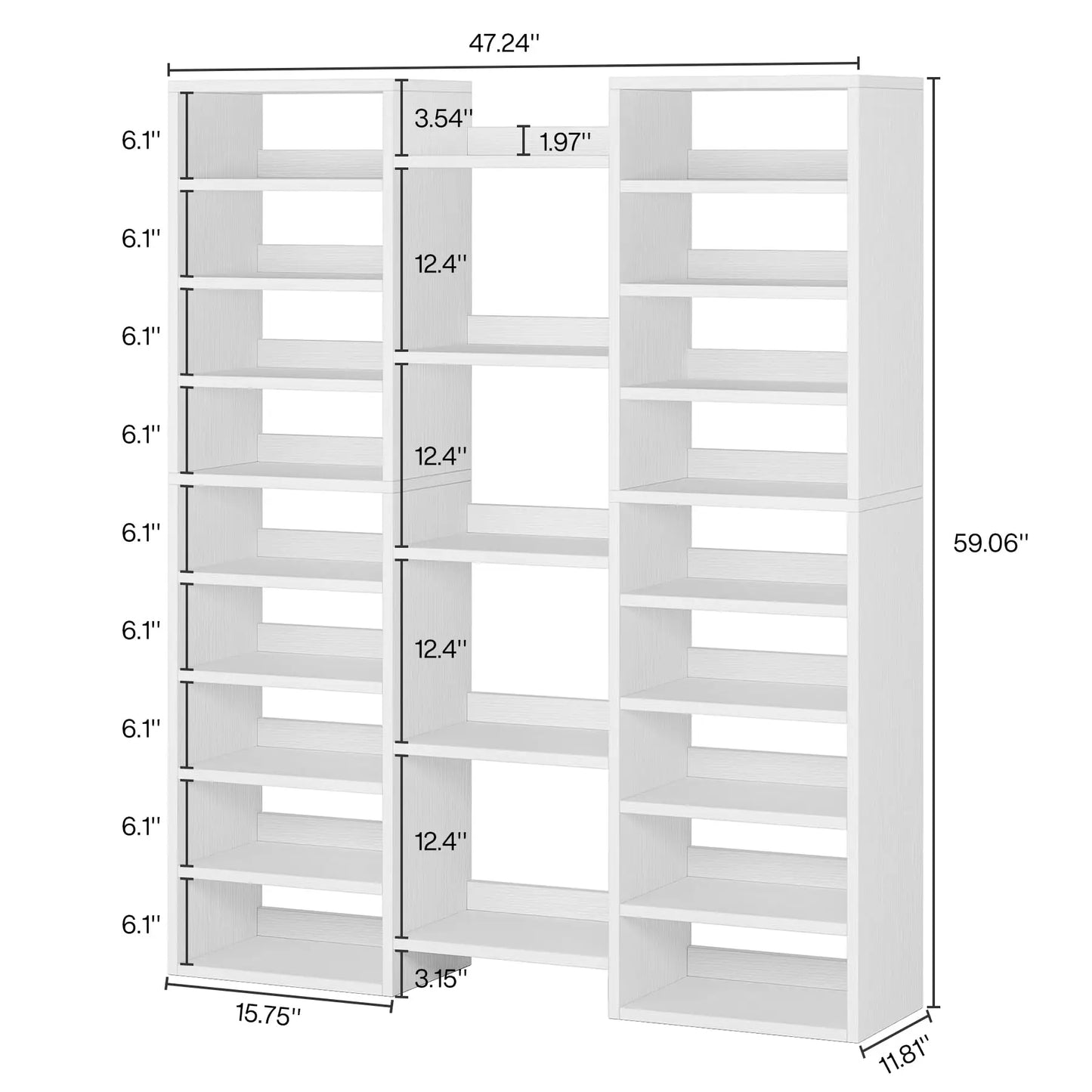 14-Tier Shoe Rack, Freestanding 46 Pairs