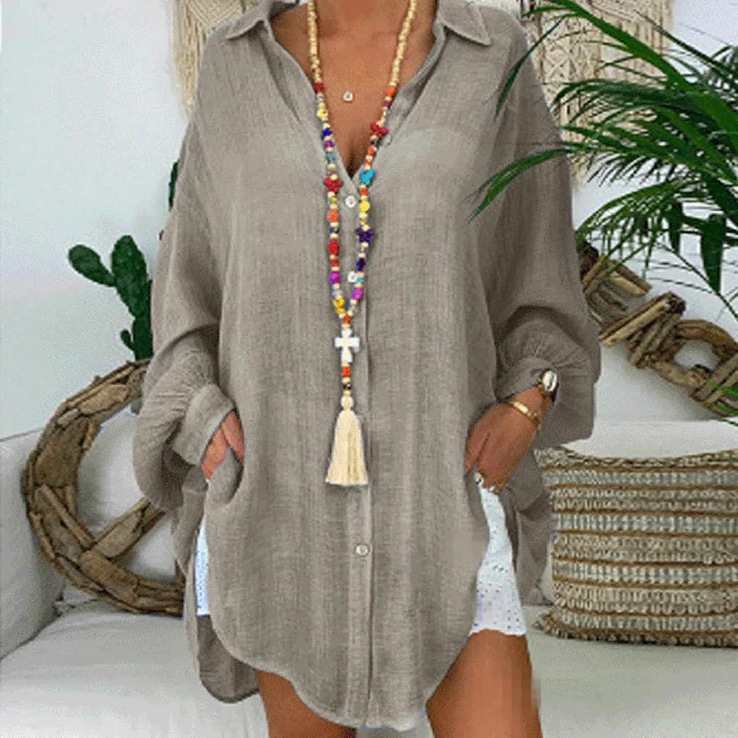 Loose Linen Shirts for Women