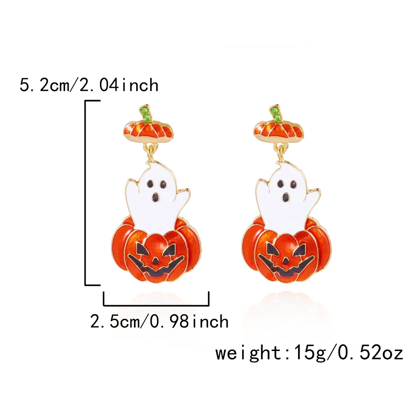 Cute Halloween Dangle Earrings for Women - Cartoon Pumpkin - Ghost Spider Drop Oil Earring