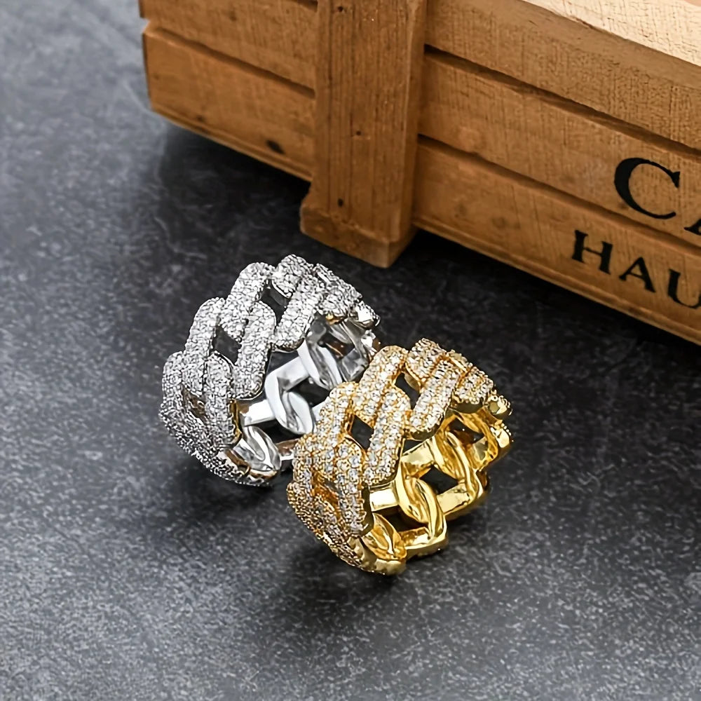 Sterling Silver with 5.4CT Moissanite  Ring, Platinum & Gold