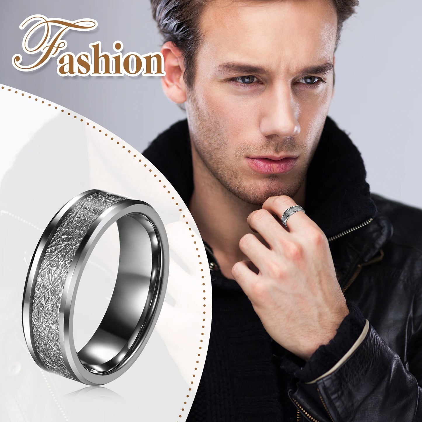 8mm Comfort Fit Classic Men's Tungsten Carbide Ring - Wedding Promise Band Men Wedding Promise Ring Valentine's Day Gift