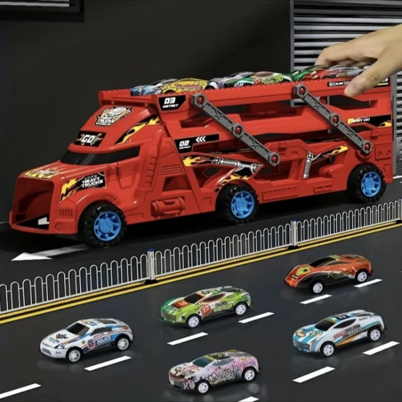 Fire engine ,  car toys Retractable, foldable, eight cars, gifts for children