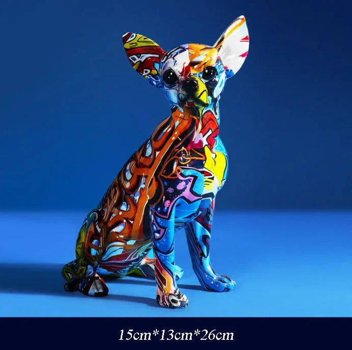 Simple Creative Painted Graffiti Living Room - Color Dog Decorations -