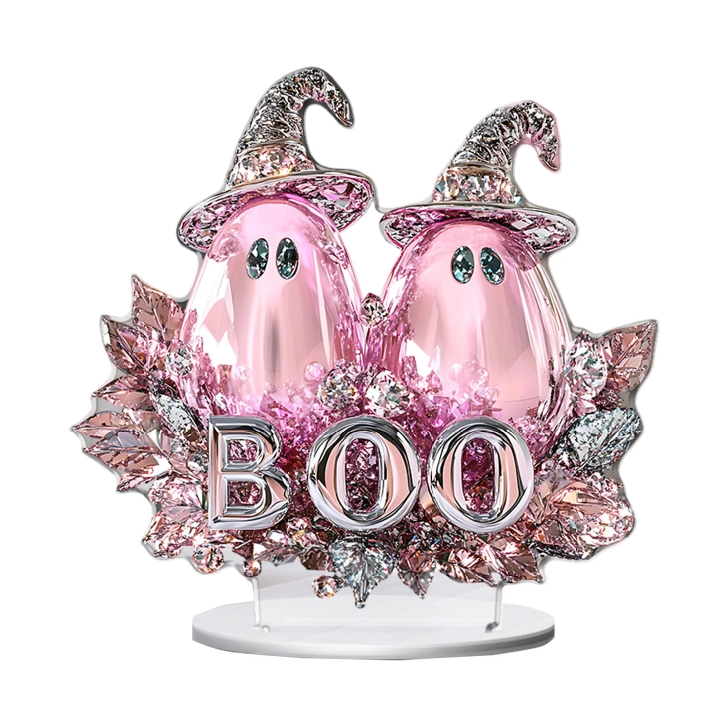 Halloween Party Decorations - Spooky Acrylic Crystal Pumpkin 2D - Flat Statue Ornament - Table Centerpiece for Home Décor