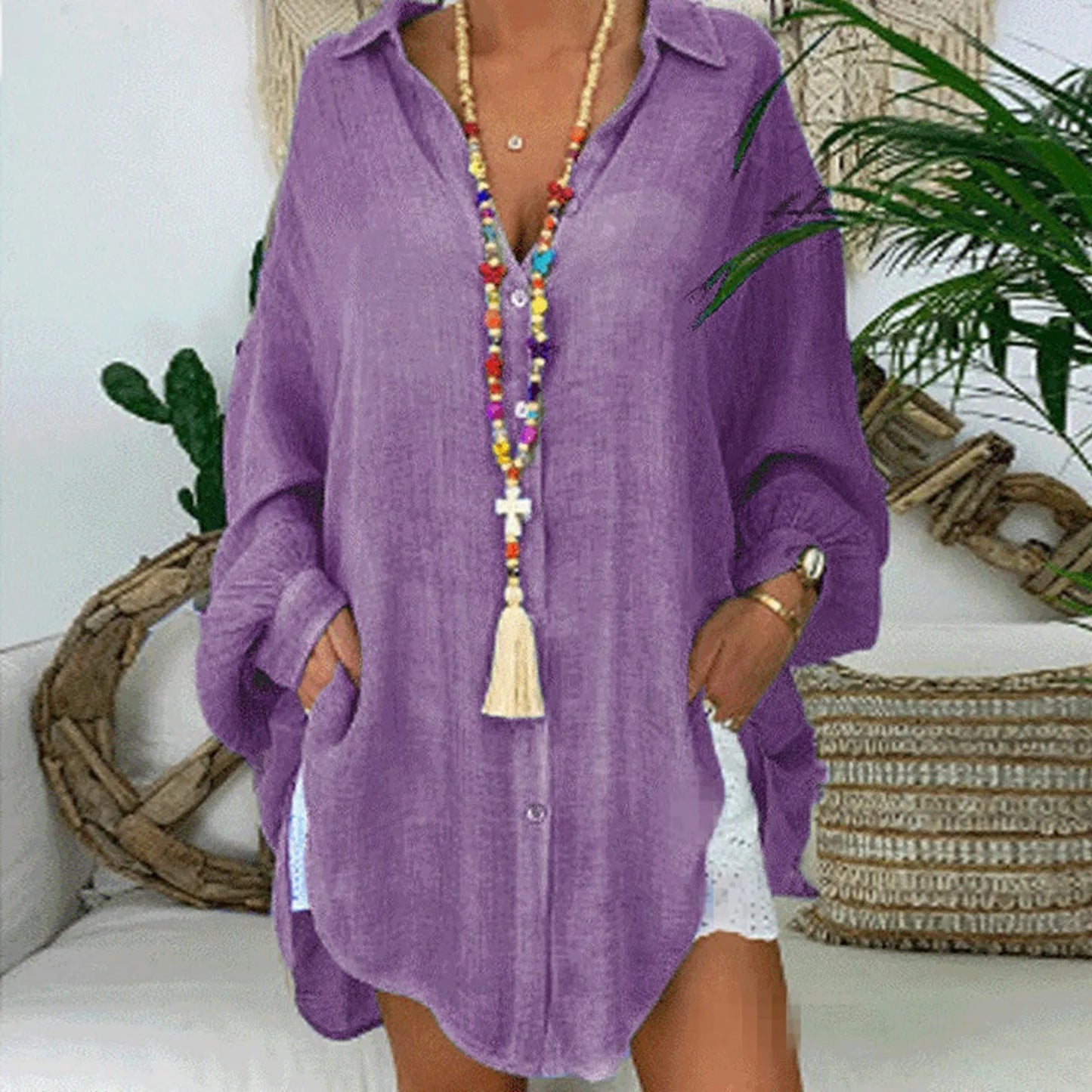 Loose Linen Shirts for Women
