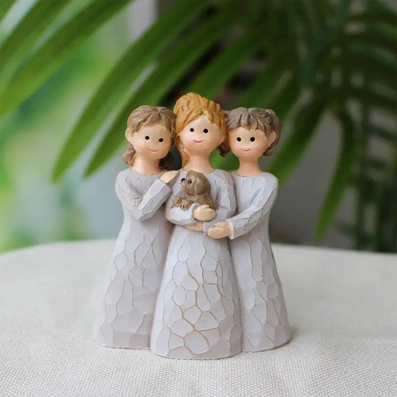 Three Sisters Statue Resin Friend Sculpture Angel Sisters Figurine For Best Friend Women Collection Art Crafts Birthday Gift