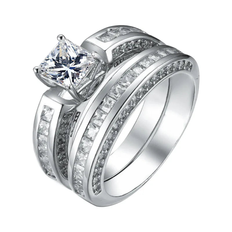 2pcs/set Alliance Engagement - Wedding Rings For Women, Party Gifts, - Wedding Gifts, Birthday Gifts