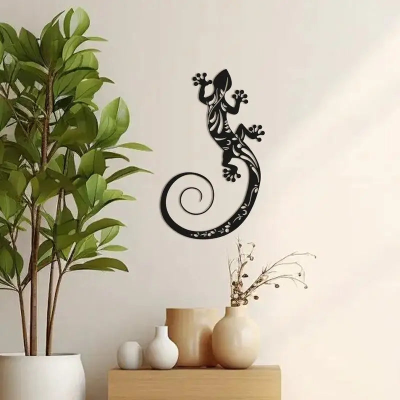 Metal Lizards Outdoor Decor - Hangable Gecko Wall Art